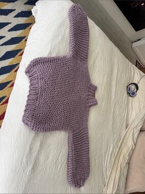 Chunky Lavender Crewneck Sweater